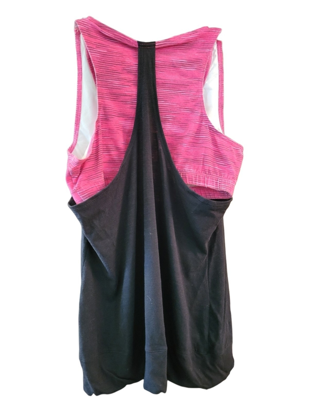 Everlast Black Racerback Tank with Pink Sports Bra Insert - Size L - Picture 2 of 4